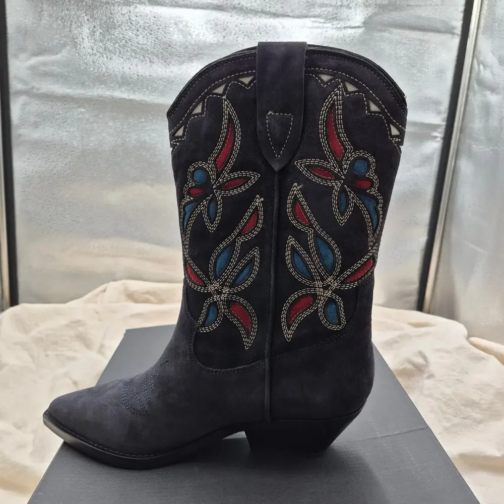 NEW Marc Fisher LTD Women's Trista Western Boot, Black Suede size 8.5M - Picture 3 of 7